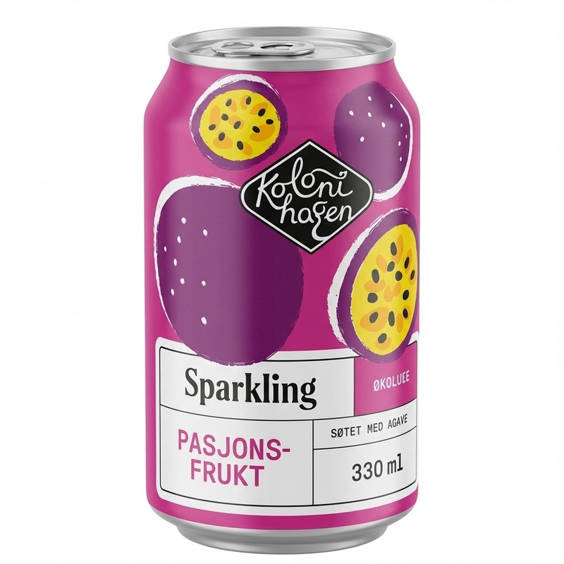 Sparkling Pasjonsfrukt 330ml Kolonihagen