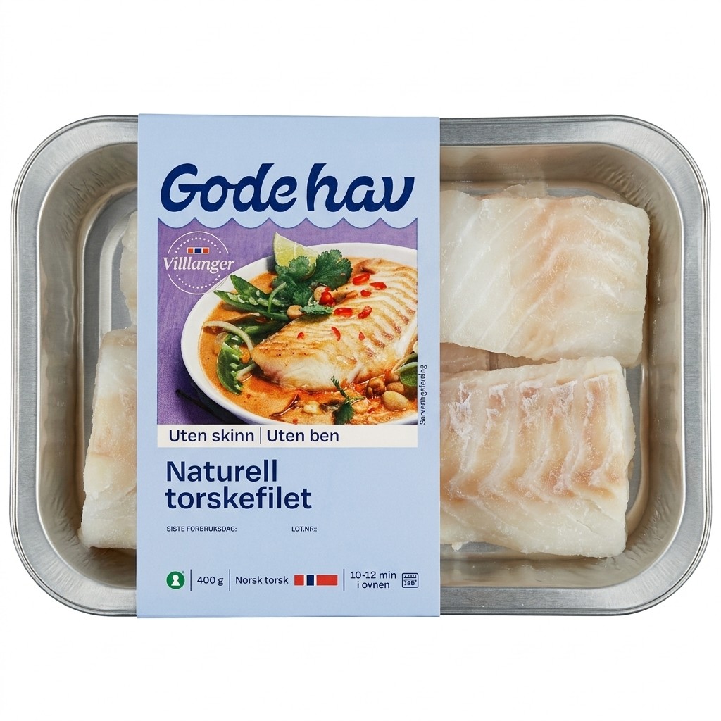 Naturell torskefilet 400g Godehav