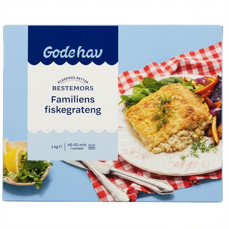 Bestemors Familiens fiskegrateng 1kg Gode Hav