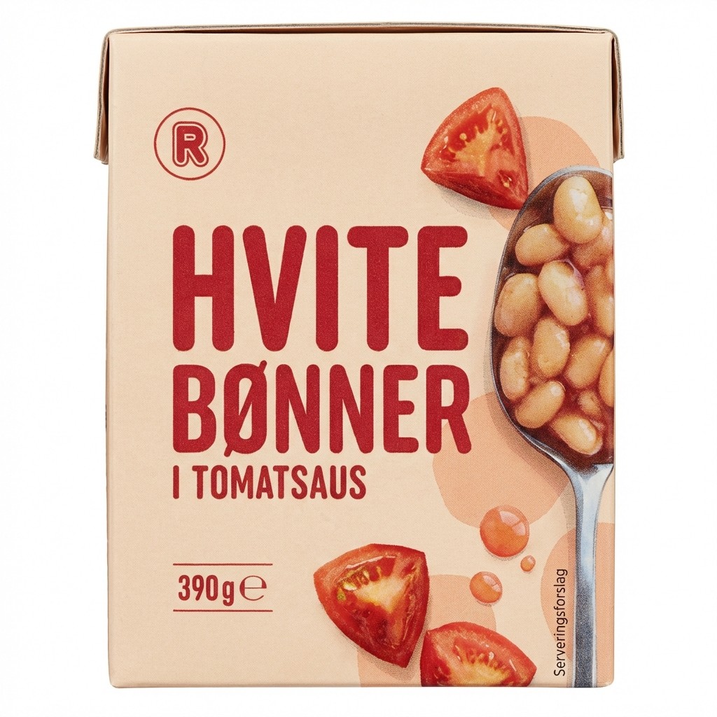 Hvite bønner i tomatsaus 390g R