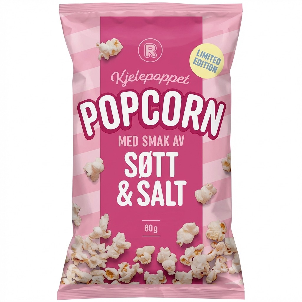 Kjelepoppa Popcorn Søtt & Salt 80g R