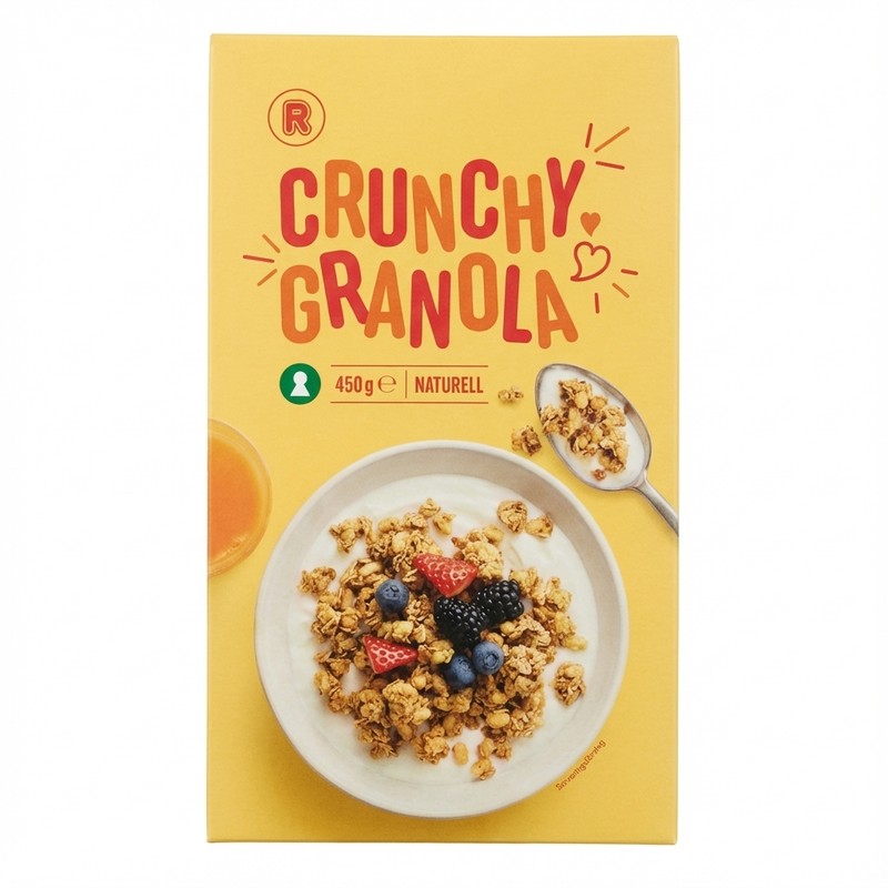 Crunchy Granola Naturell 450g R