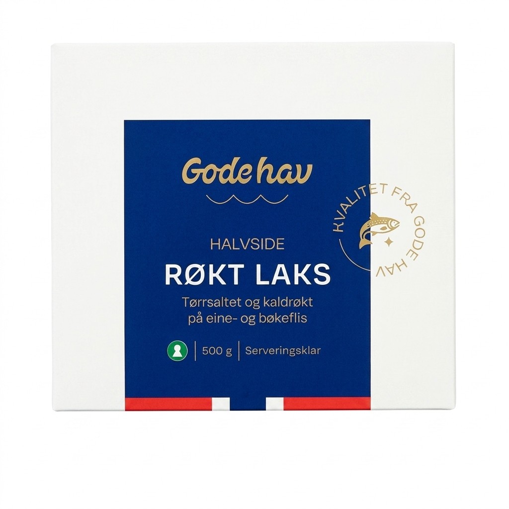 Halvside Røkt Laks 500g Gode Hav
