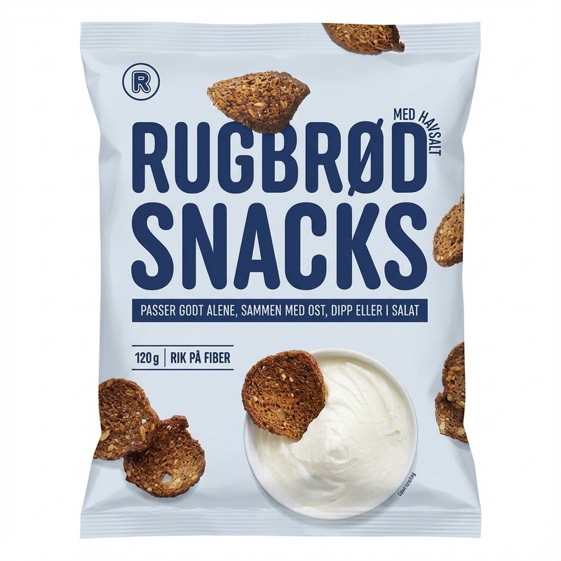Rugbrødsnacks Med Havsalt 120g R