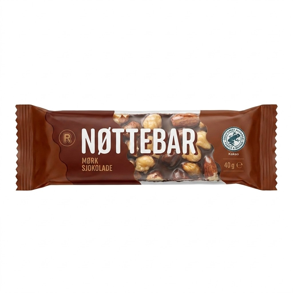 Nøttebar Mørk Sjokolade 40g R