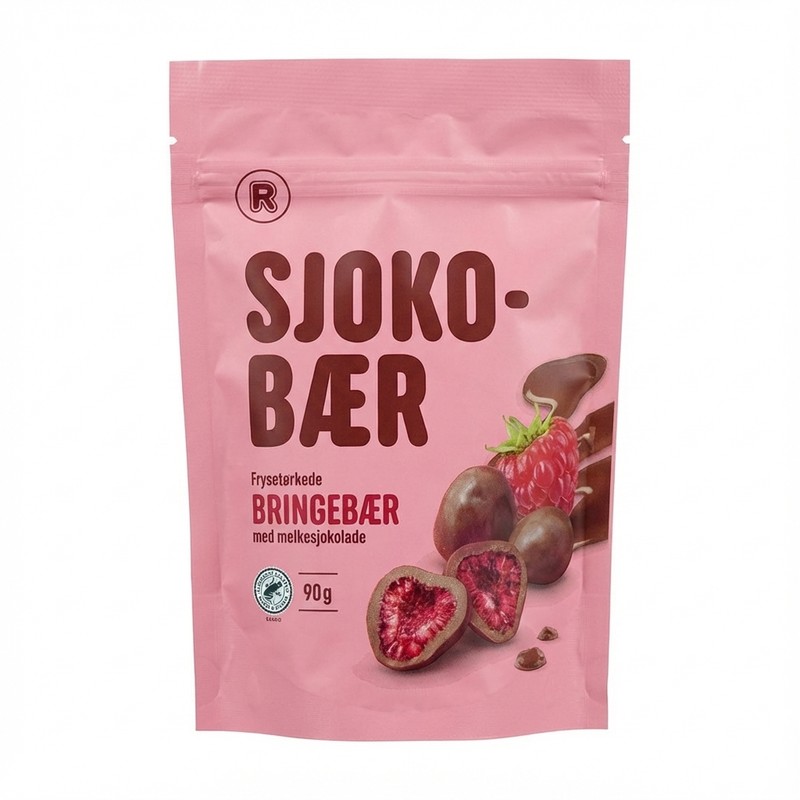 Sjokobær Bringebær 90g R