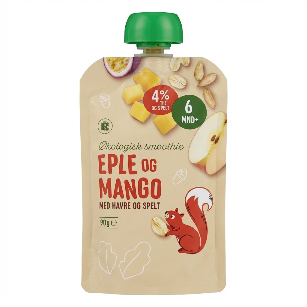 Økologisk smoothie Eple og Mango 90g R
