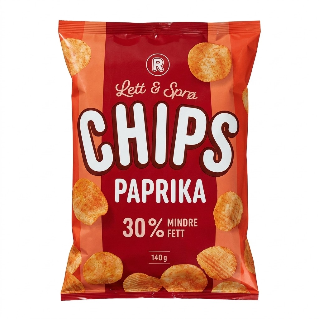Potetsnacks med paprika 140g Rema 1000