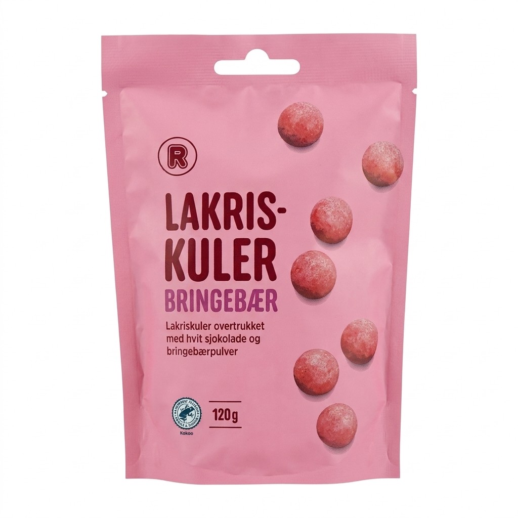 Lakriskuler Bringebær 120g R