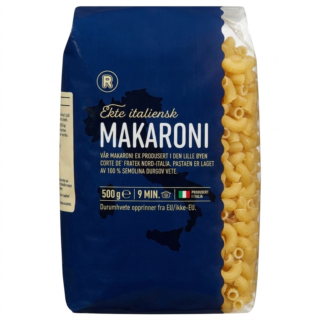 Ekte italiensk makaroni 500g R