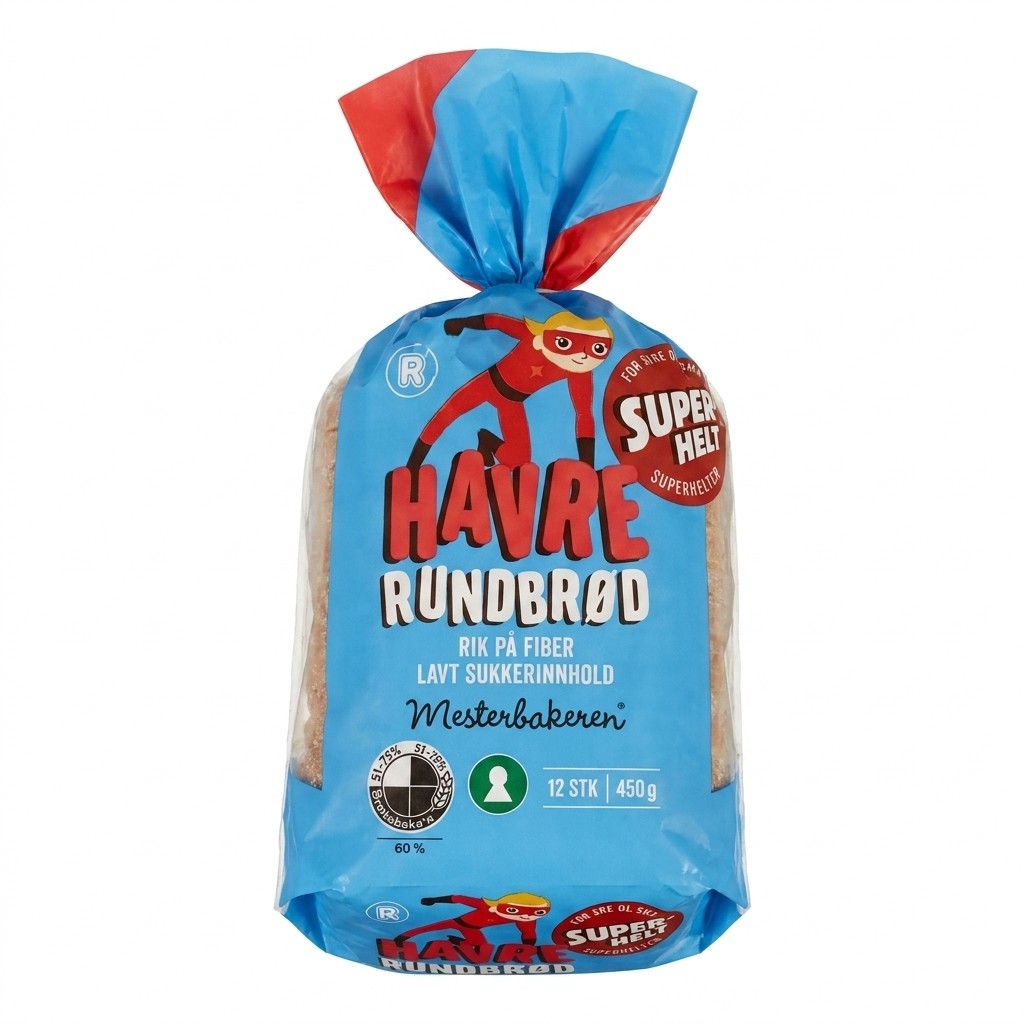 Havre Rundbrød 450g Mesterbakeren