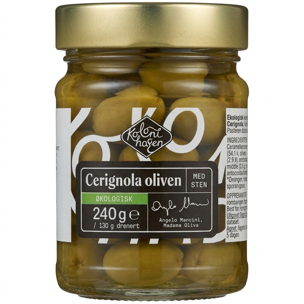 Cerignola oliven med sten 240g Kolonihagen