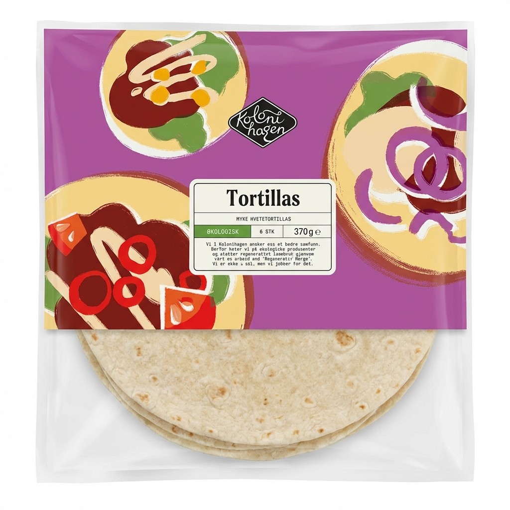 Økologiske Hvetetortillas 370g Kolonihagen