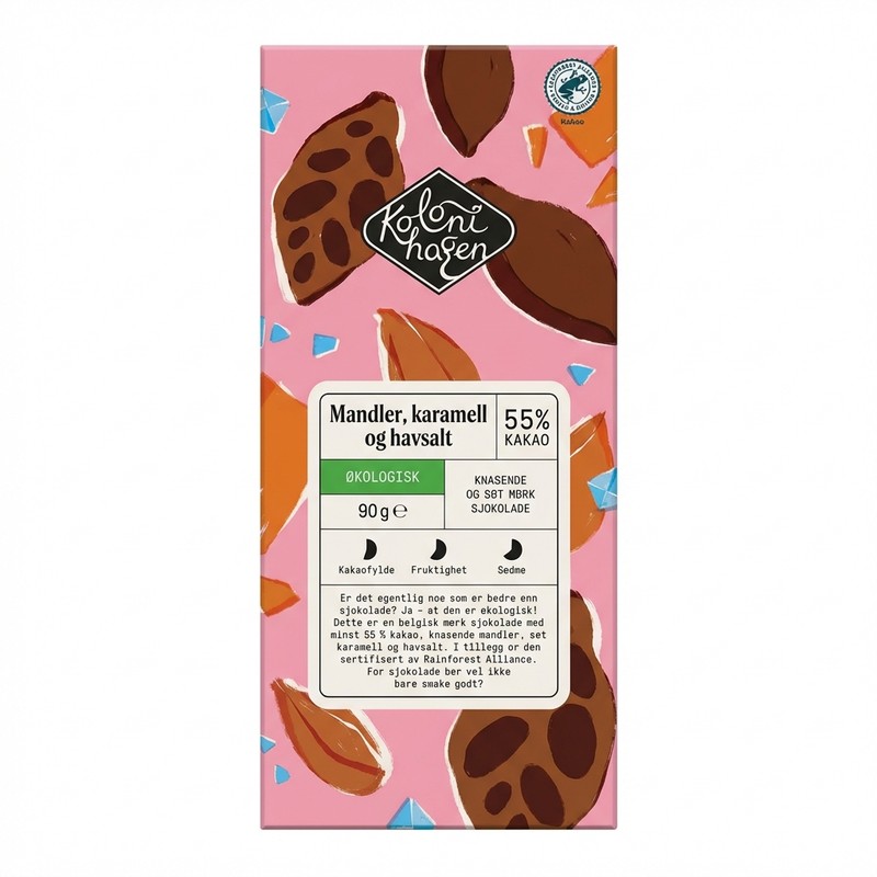 Mandler, karamell og havsalt 90g Kolonihagen