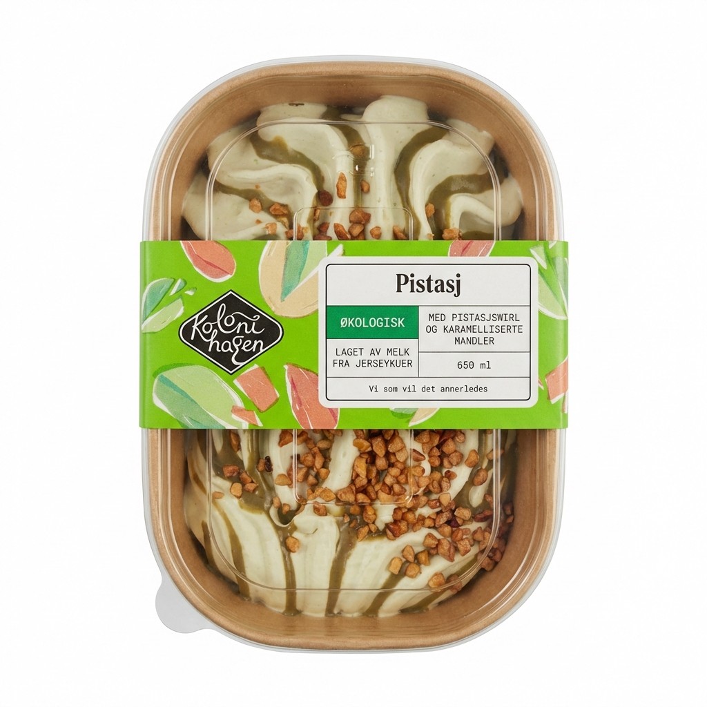 Pistasj Iskrem 650ml Kolonihagen