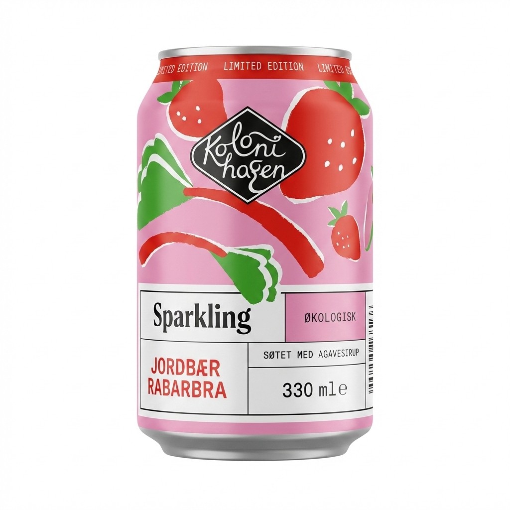 Sparkling Jordbær Rabarbra 330ml Kolonihagen