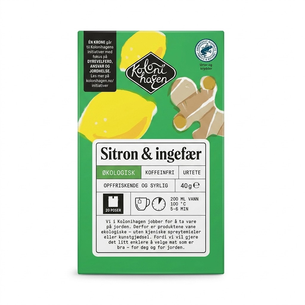 Sitron & ingefær urtete 40g Kolonihagen