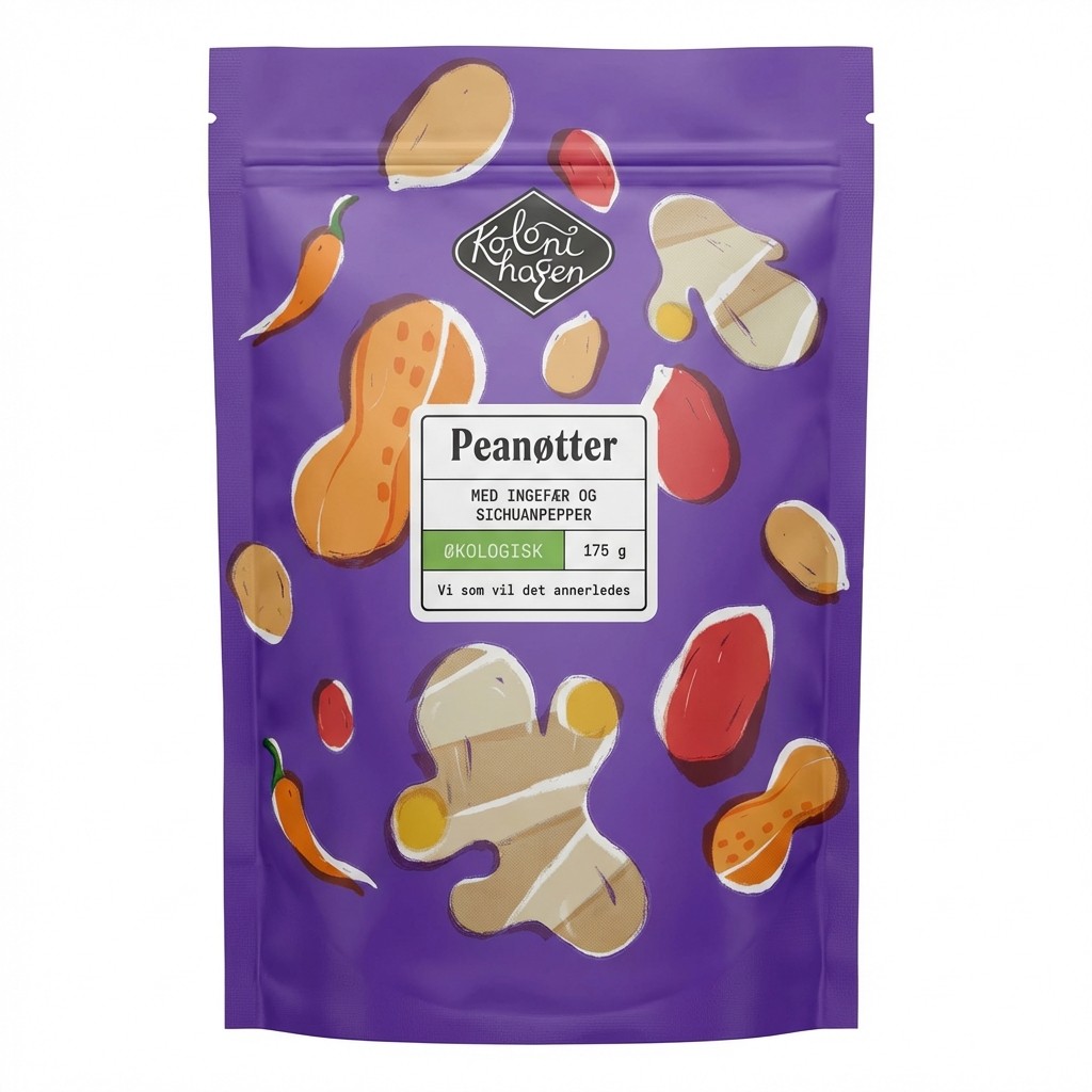 Peanøtter med ingefær og sichuanpepper 175g Kolonihagen