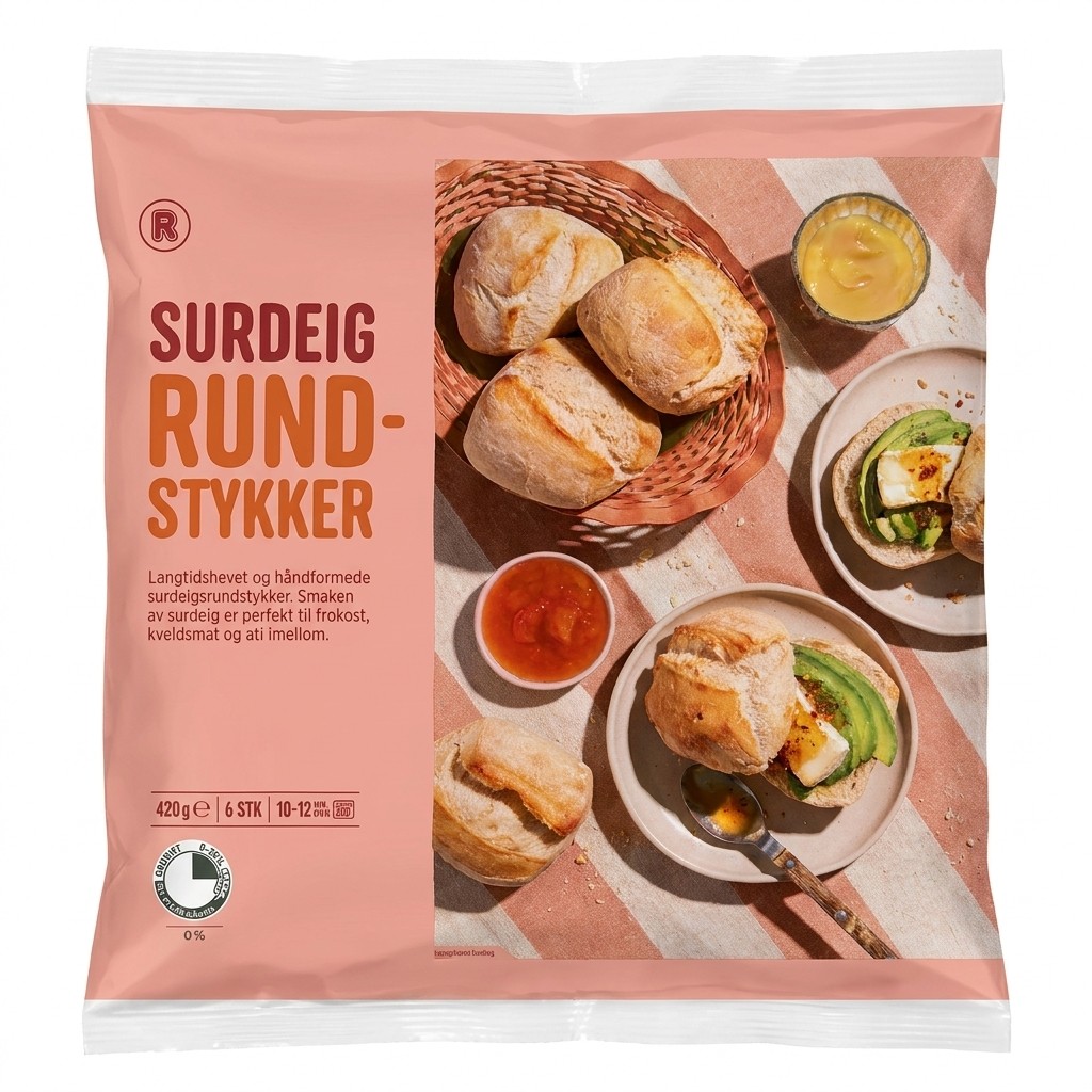 Surdeigsrundstykker 420g R