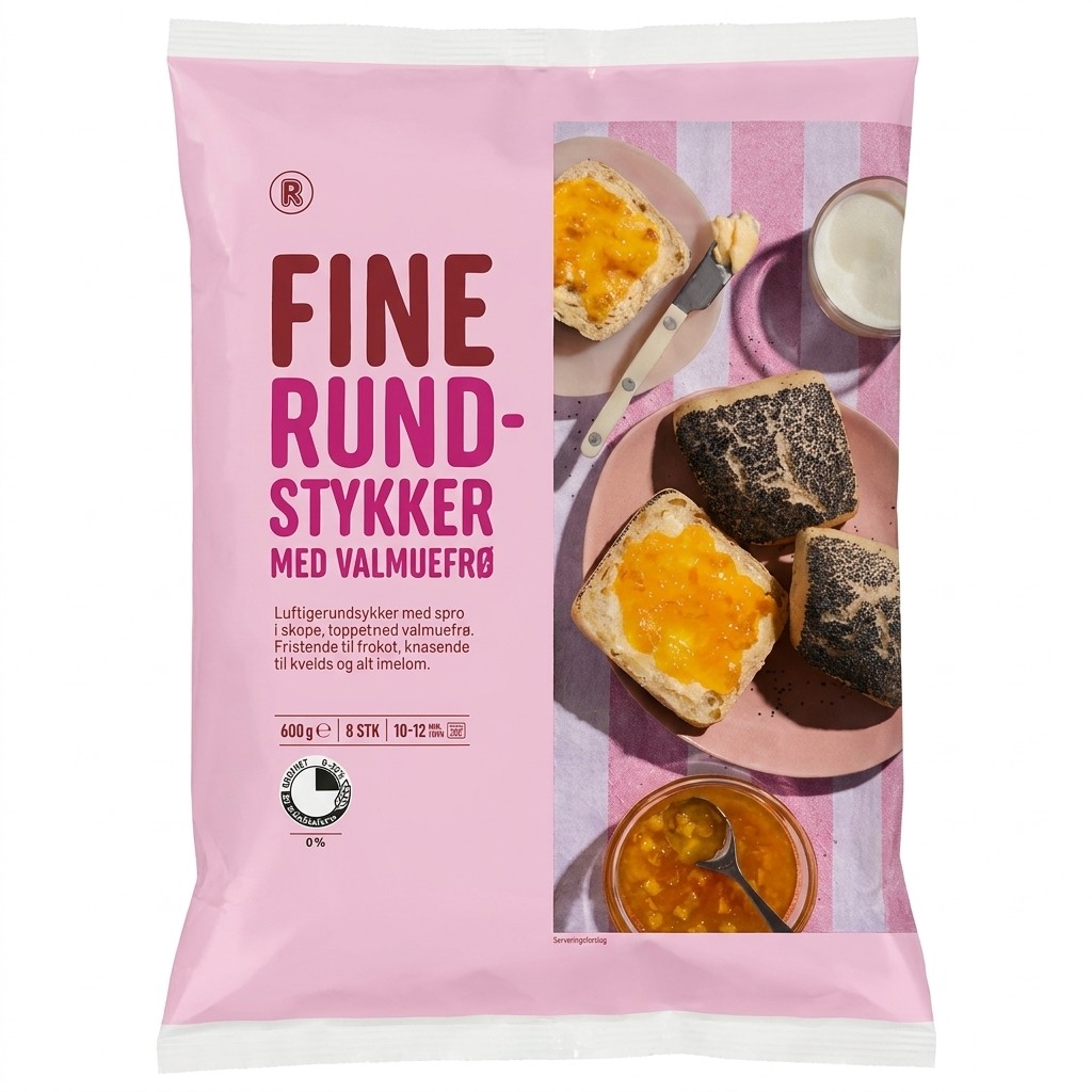 Fine rundstykker med valmuefrø 600g R