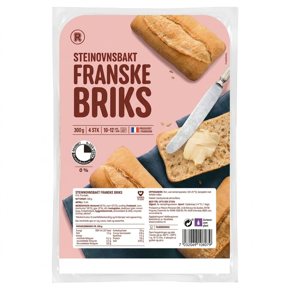 Steinovnsbakte Franske Briks 300g Rema 1000