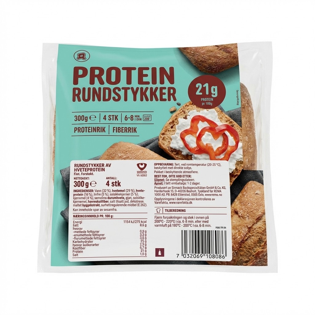 Proteinrundstykker 300g R