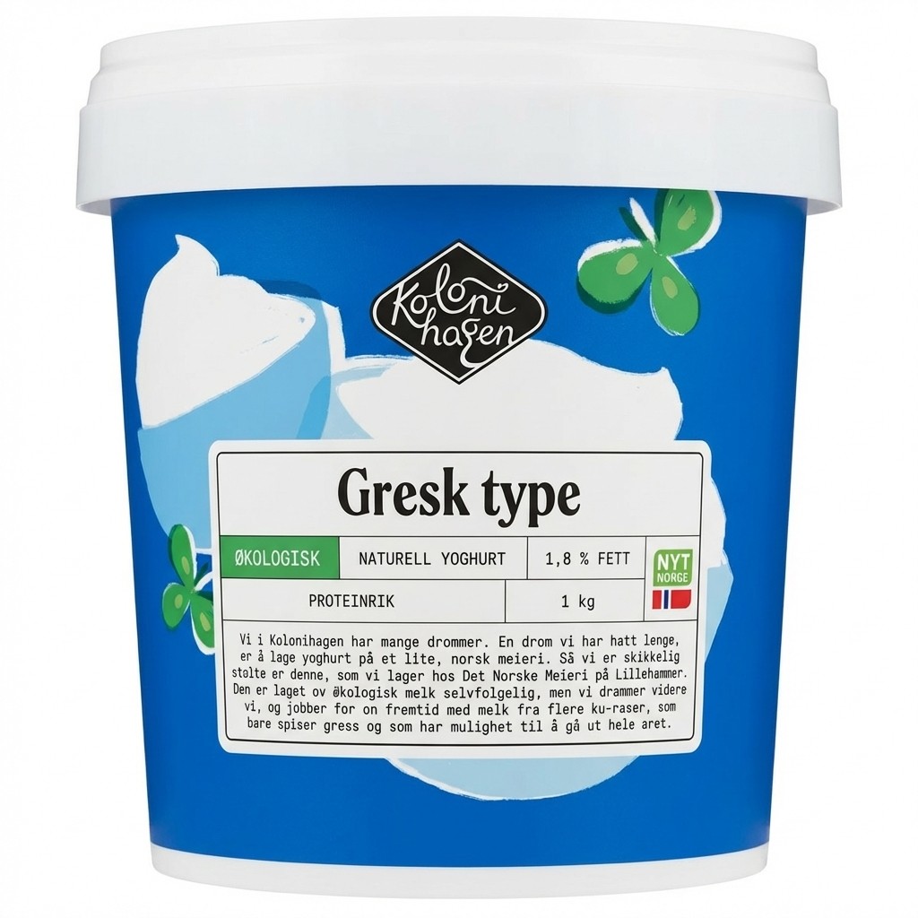 Gresk type Naturell Yoghurt 1kg Kolonihagen