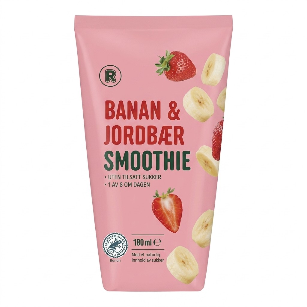 Banan & jordbær smoothie 180ml R