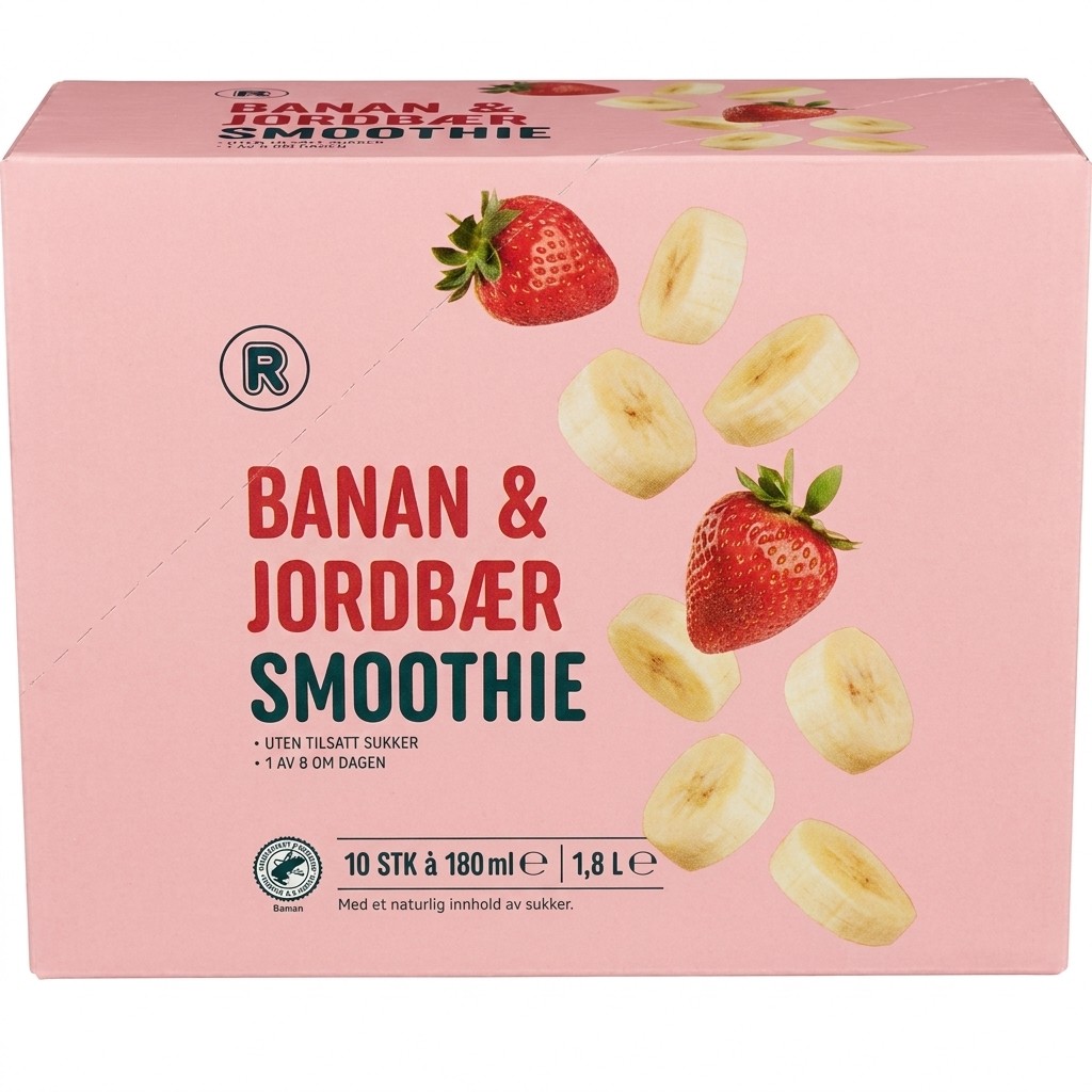 Banan & jordbær smoothie 1,8 l R
