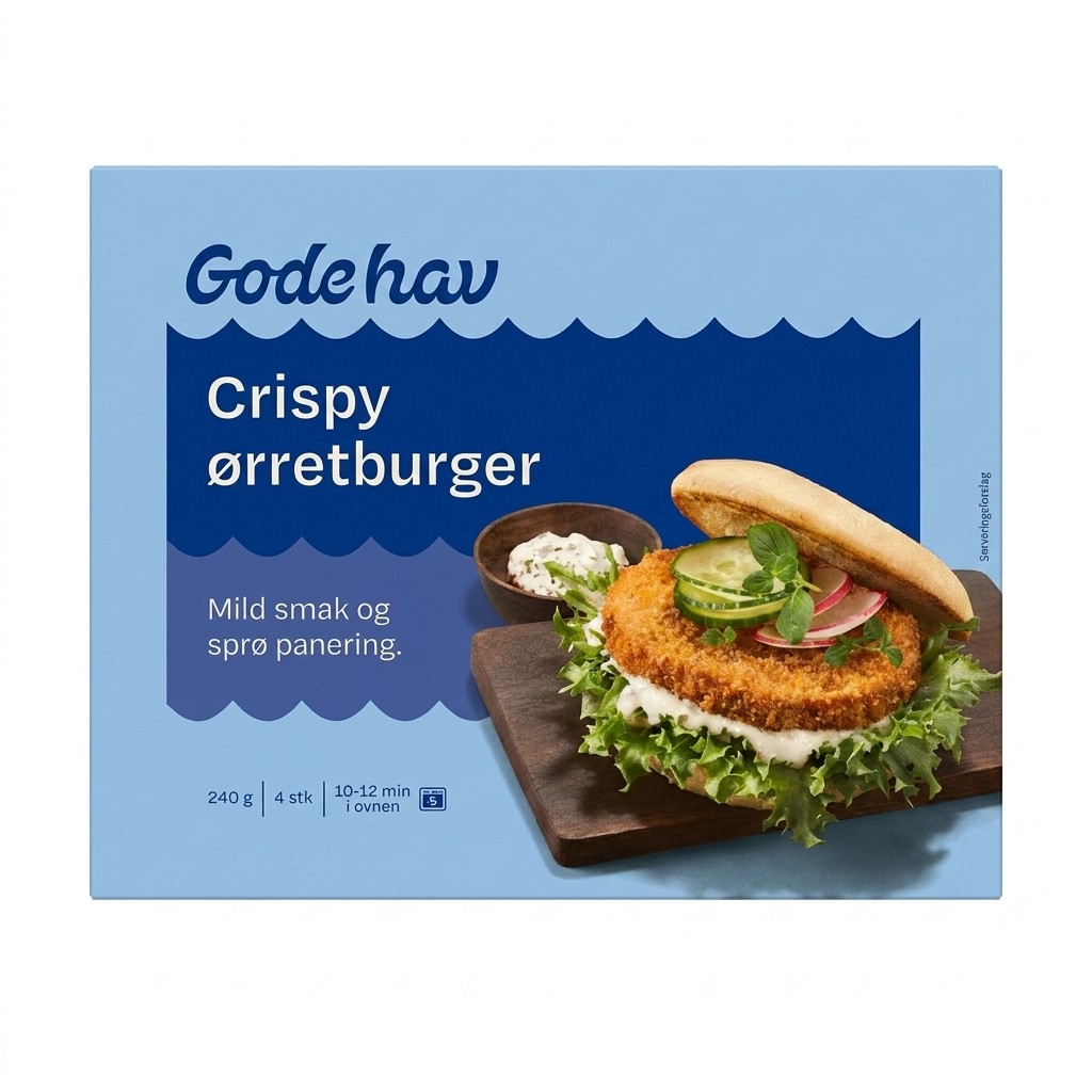 Crispy ørretburger 240g Gode Hav