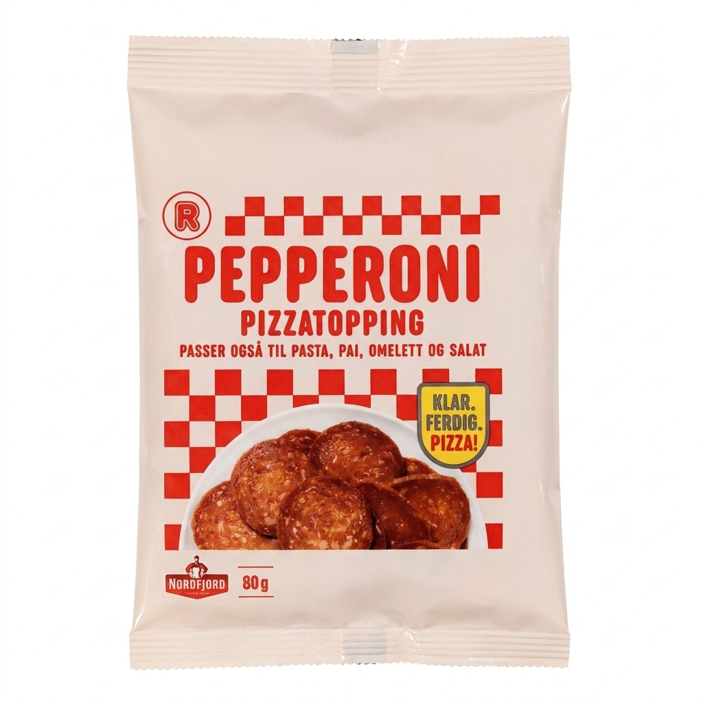 Pepperoni pizzatopping 80g Nordfjord