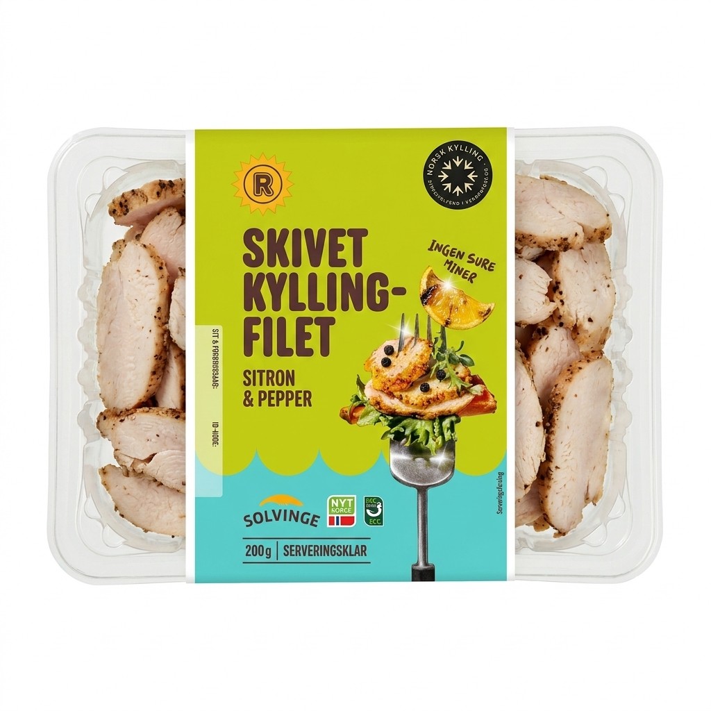Skivet Kyllingfilet Sitron & Pepper 200g R