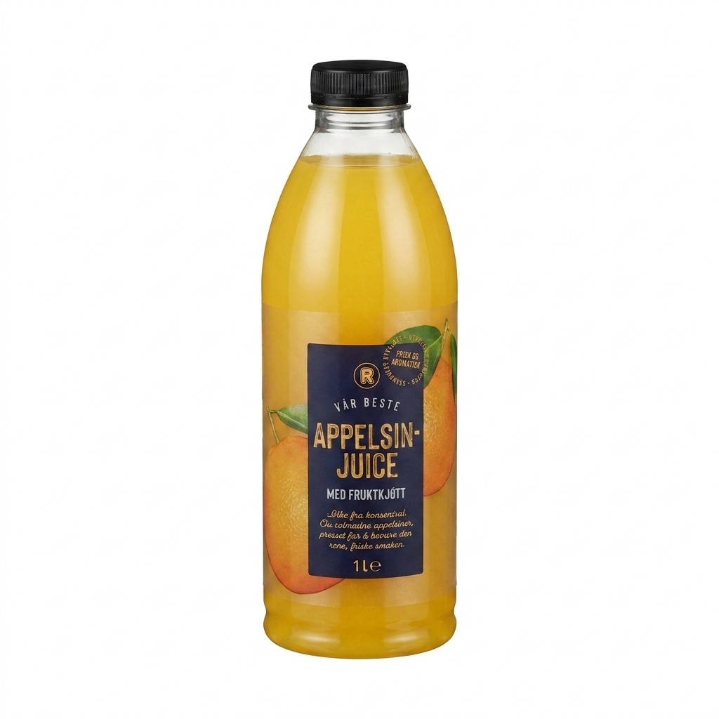 Appelsinjuice med fruktkjøtt 1l Vår Beste