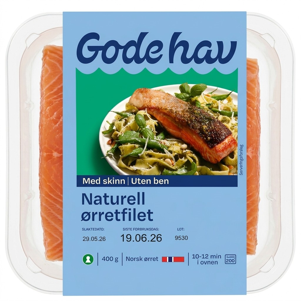 Naturell ørretfilet 400g Gode hav