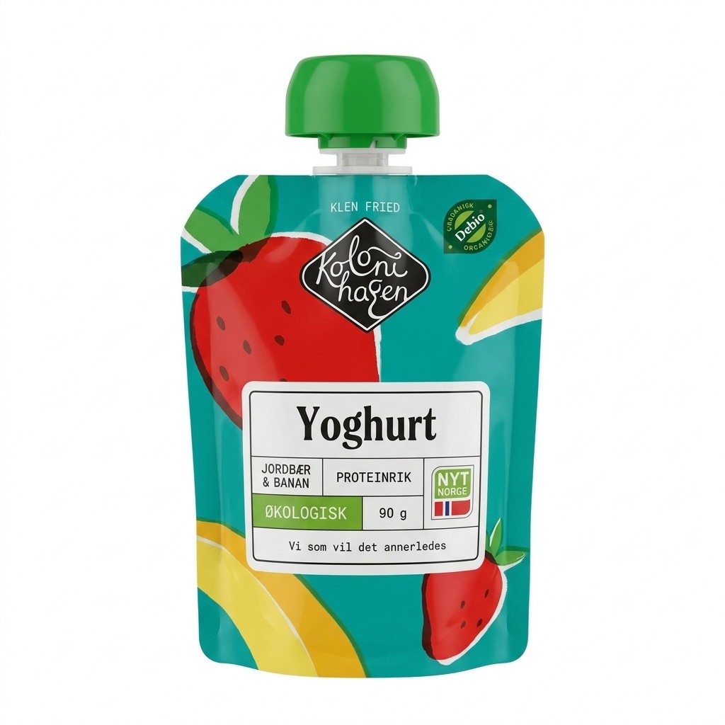 Yoghurt jordbær og banan 90g Kolonihagen