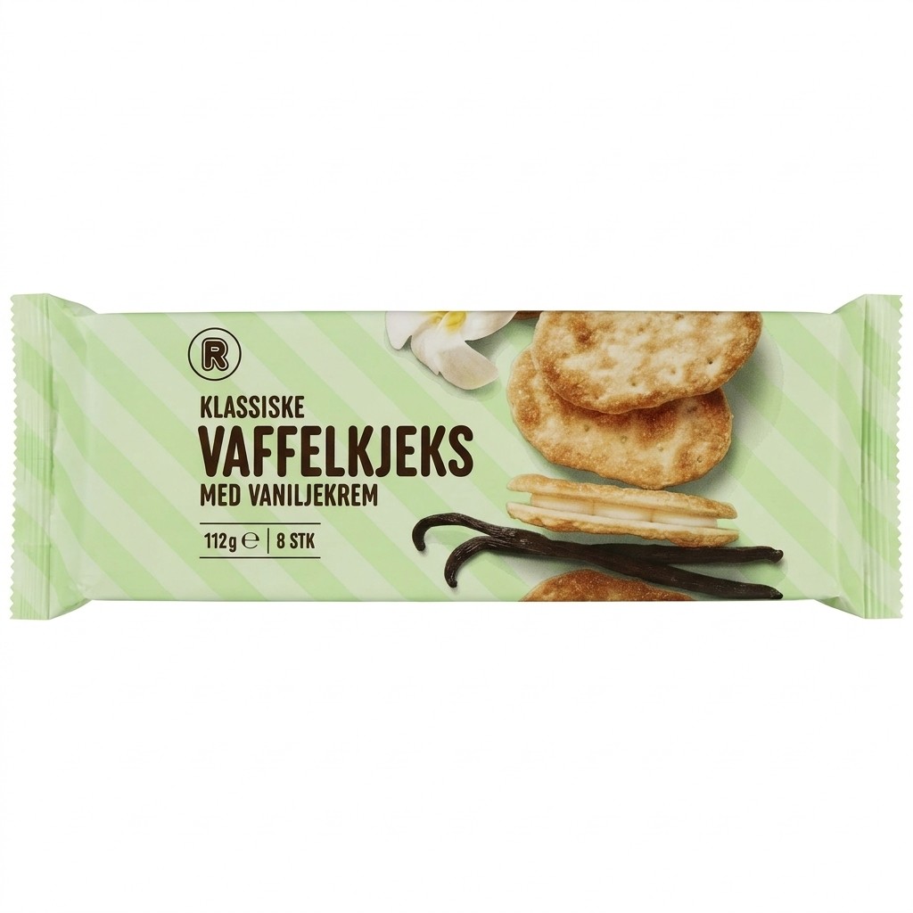 Klassiske vaffelkjeks med vaniljekrem 112g R