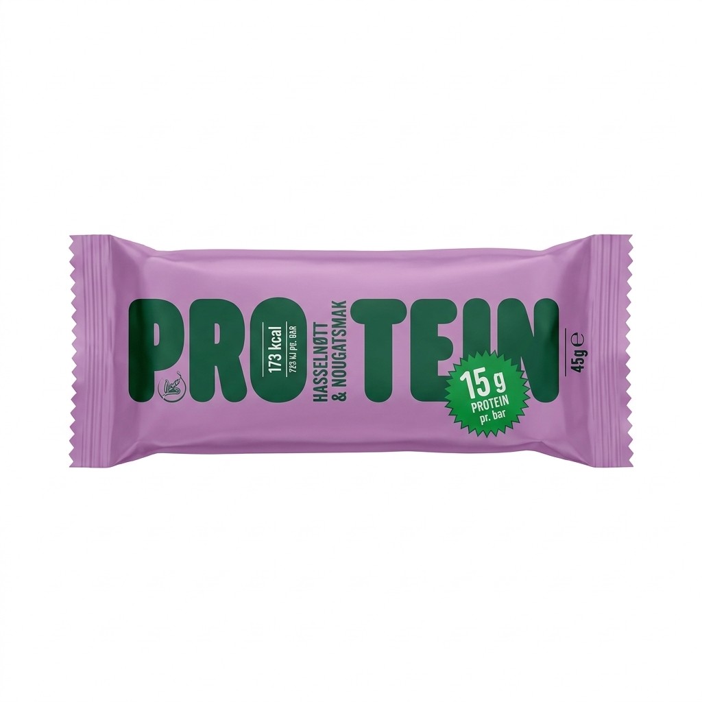 Proteinbar hasselnøtt og nougatsmak 45g Rema 1000