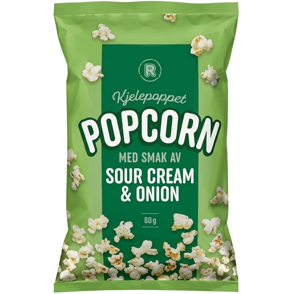 Popcorn med smak av løk og rømme 80g R