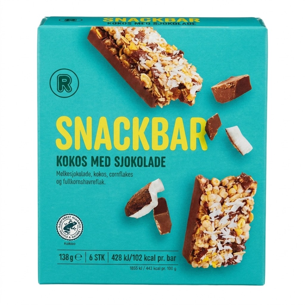 Snackbar Kokos med Sjokolade 138g R