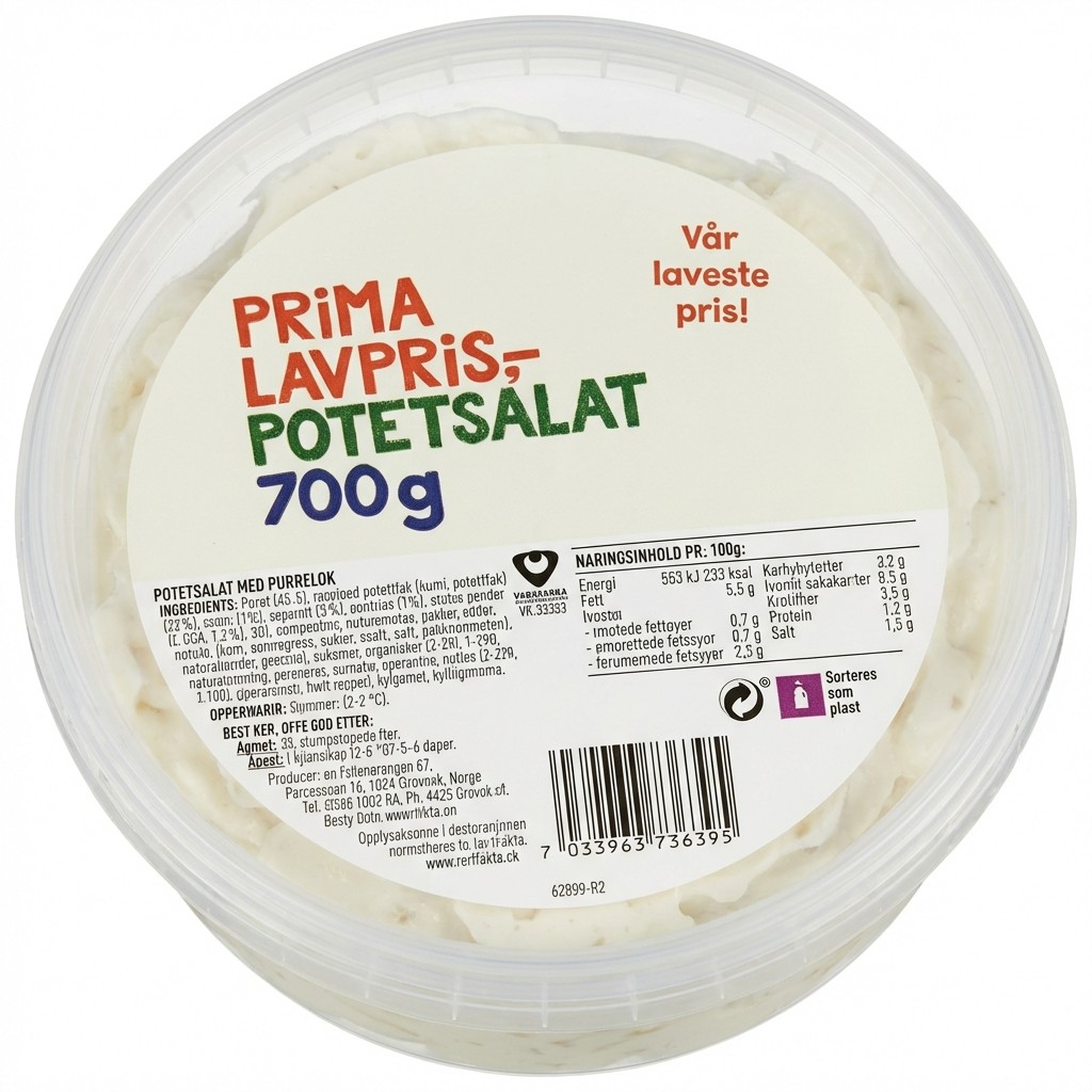 Potetsalat 700g Prima Lavpris