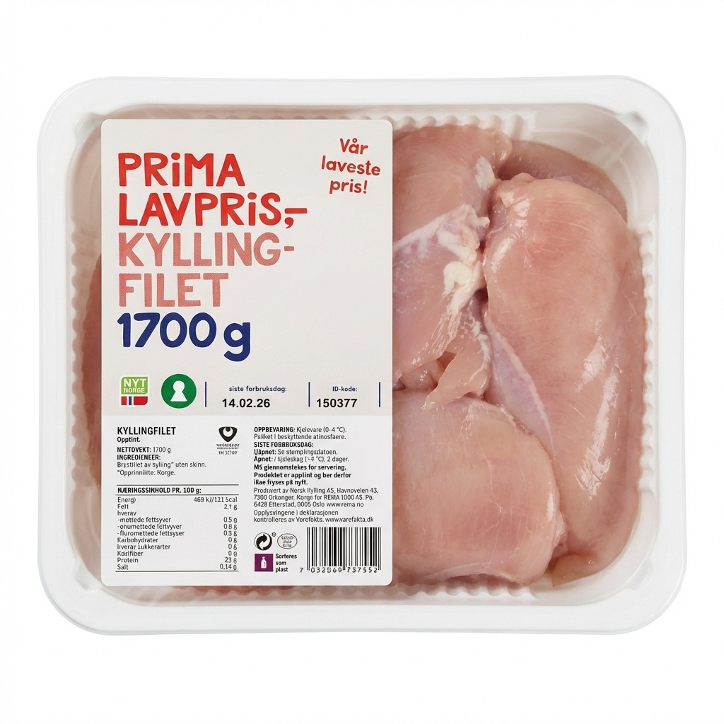 Kyllingfilet 1700g Prima