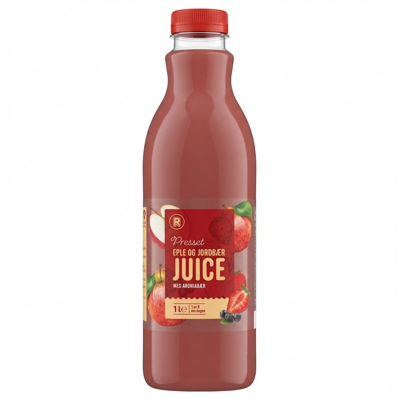 Presset Eple og Jordbær Juice 1l R