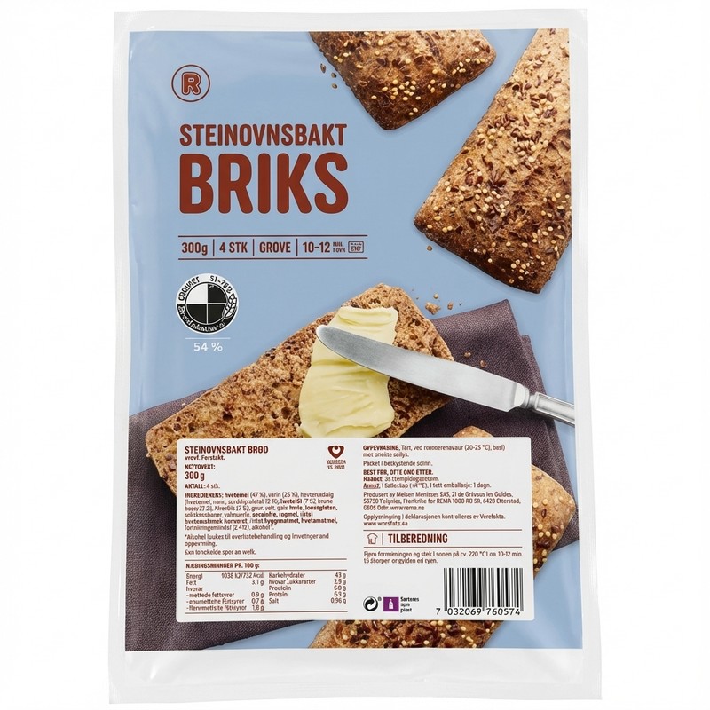 Steinovnsbakt Briks 300g R