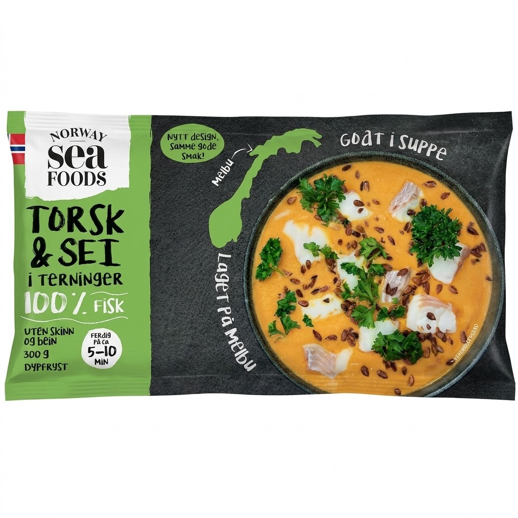 Torsk & Sei i terninger 300g Norway Seafoods