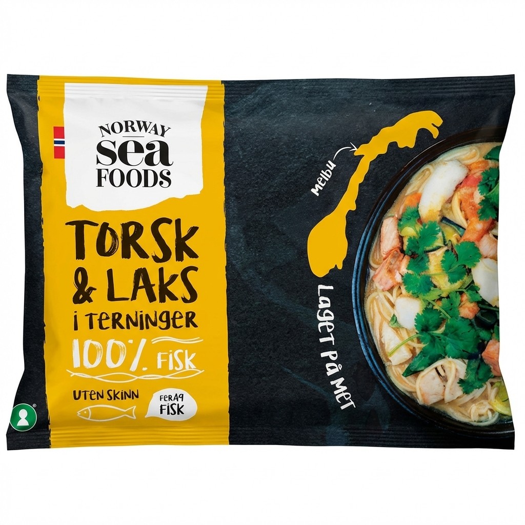 Torsk & Laks i terninger 300g Norway Seafoods