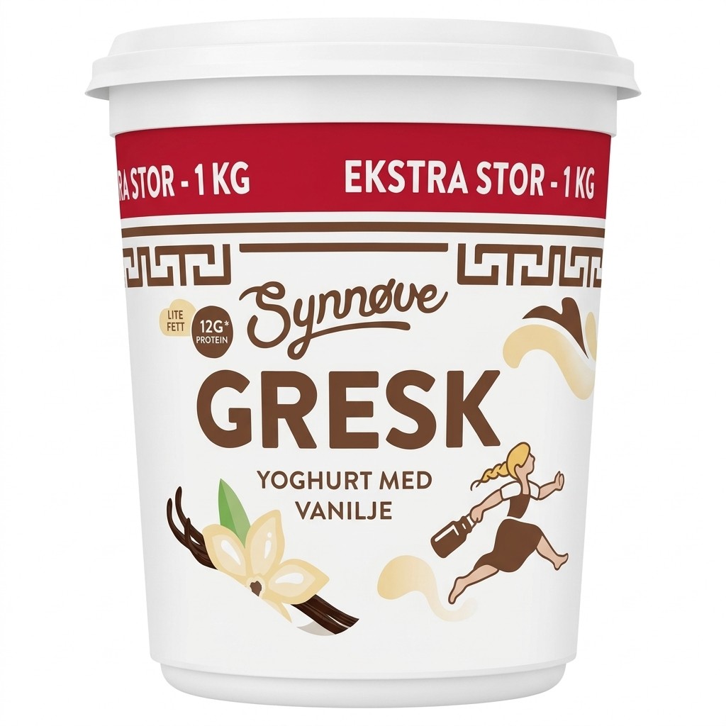 Gresk yoghurt med vanilje 1 kg Synnøve