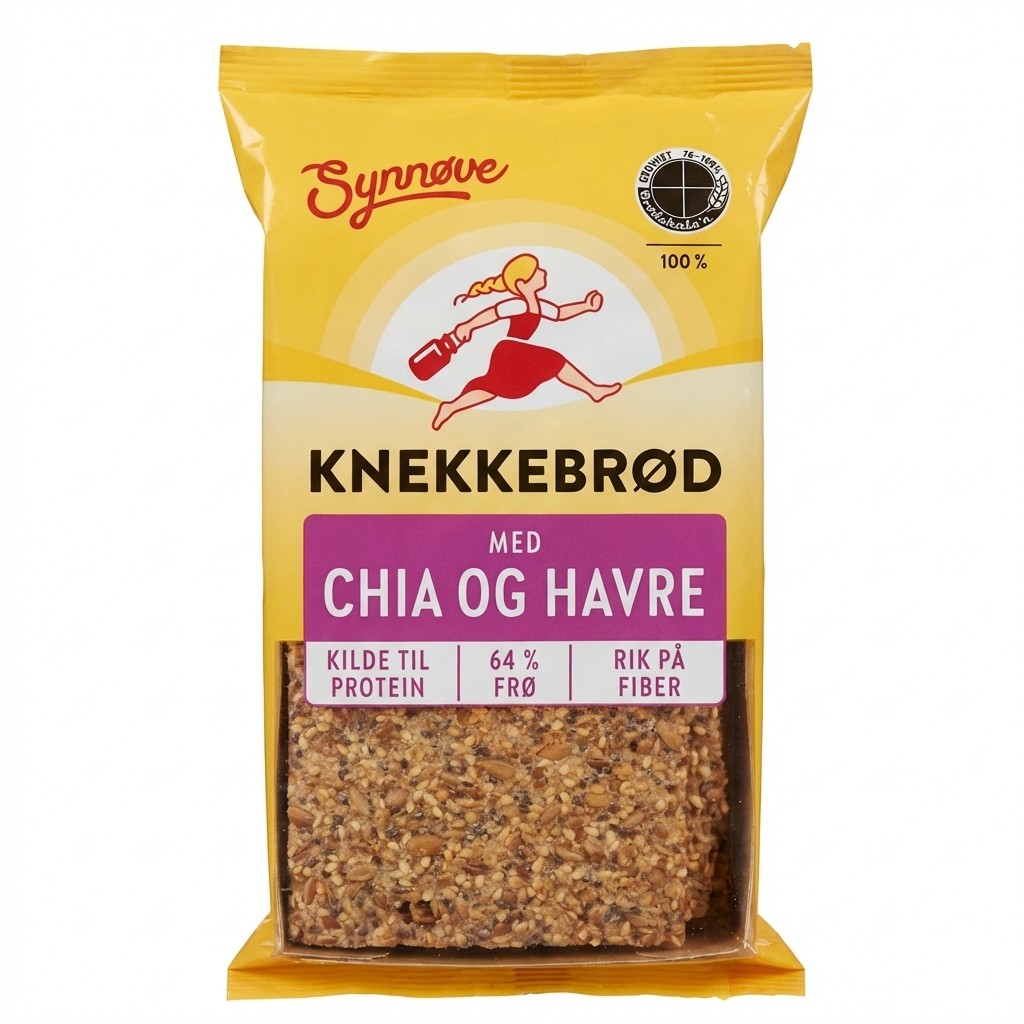 Knekkebrød med chia og havre 170g Synnøve