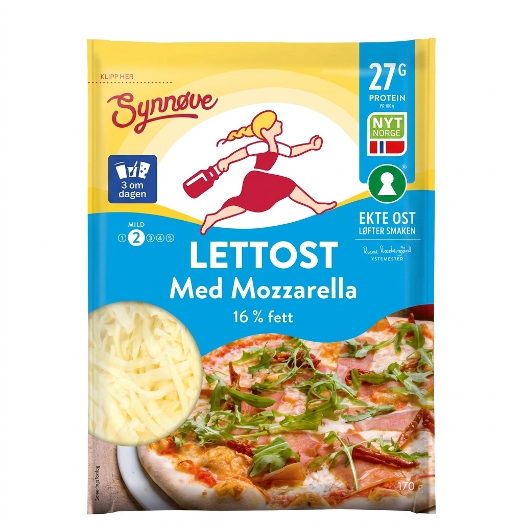 Lettost med mozzarella 170g Synnøve