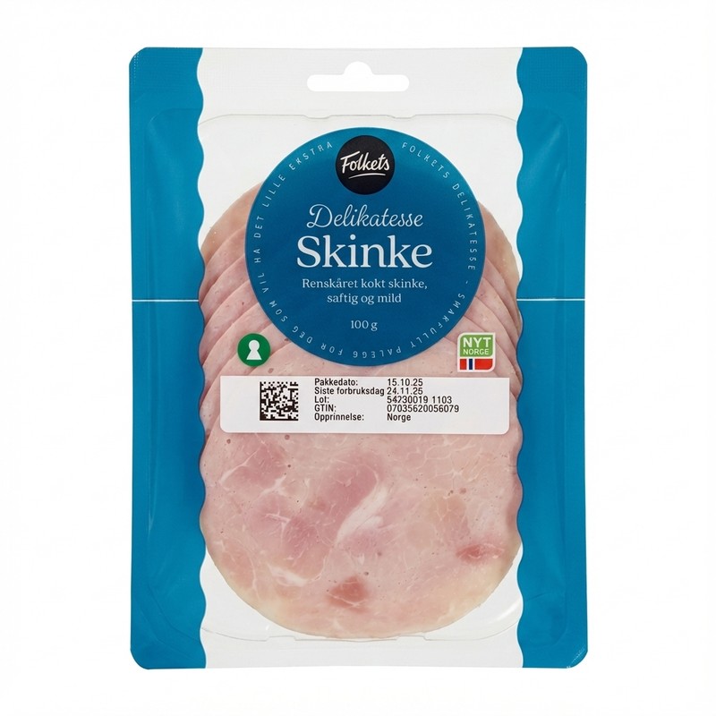 Delikatesse Skinke 100g Folkets