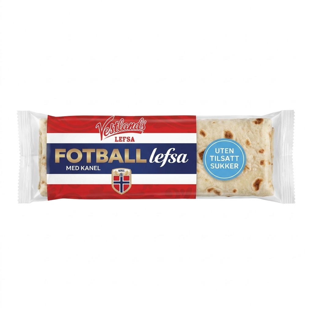 Fotballlefsa med kanel 50g Vestlands